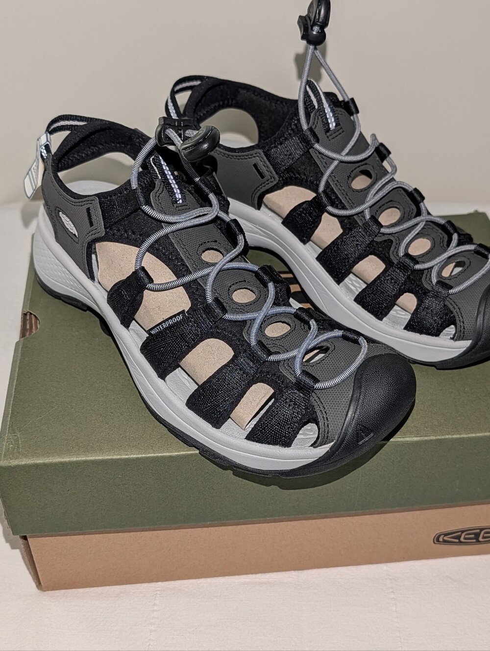 Women's KEEN Astoria West Sandals - Black & Gray, Closed Toe Size 7.5 NEW IN BOX